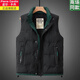 皮爾卡丹（pierre cardin）羽絨馬甲男2025冬季潮流立領(lǐng)外套男拼色休閑時(shí)尚保暖無(wú)袖背心馬甲 黑色  品牌斷碼處理 4XL 建議165-180斤
