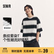森馬（Semir）短袖T恤男條紋情侶裝夏季半袖上衣oversize無(wú)性別潮101324100211