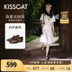 KISSCAT接吻貓西西里陳都靈同款25秋兩穿一腳蹬單鞋瑪麗珍不累腳奶奶鞋 咖啡色 36