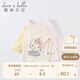 davebellHello Kitty聯(lián)名戴維貝拉女童T恤兒童上衣嬰兒寶寶童裝春秋裝DBM19594米白100cm