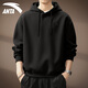 安踏連帽衛衣男2025秋冬季新款寬松休閑百搭運動(dòng)上衣加絨保暖長(cháng)袖外套 8702S-2基礎黑【常規款】 M (170)