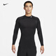 耐克男子企領(lǐng)長(cháng)袖訓練上衣春季緊身速干NIKE PRO DRI-FIT FB7909 010黑/白 XL