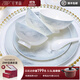 宅美品景德鎮(zhèn)高檔餐具套裝中式骨瓷碗碟套裝家用碗盤(pán)喬遷釉下彩禮物灰色 江山如畫(huà)-配煲皮箱裝 40頭