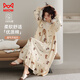 貓人睡裙女春秋A類(lèi)純棉防螨抗菌甜美高級感可外穿家居服米色2XL