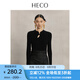 HECO【素色心情】新中式國風針織衫春秋新款盤扣長袖羊毛衫上衣女裝 黑色 S