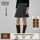 Teenie Weenie小熊女裝春季學(xué)院通勤甜美少女感百褶半身短裙A字裙 灰色 S (160)
