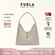 芙拉（FURLA）【七夕禮物】GOCCIA牛皮中號女士手提單肩包腋下包HOBO包流浪包 白色