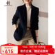 clotho Rennie品牌女裝小西裝外套女春秋2025新款小個(gè)子休閑修身顯瘦毛呢西服 藏藍(lán)色 M