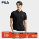 FILA 領(lǐng)航POLO|斐樂(lè )官方男裝針織POLO2025夏季新款時(shí)尚休閑涼感短袖 正黑色-BK 3XL 190/108A/XXXL