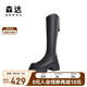 森達(dá)彈力靴女款季顯瘦厚底長(zhǎng)筒過(guò)膝靴ZTE04DG4 黑色 38