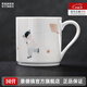 景德鎮(zhèn)官方釉中貼花陶瓷家用兒童水杯創(chuàng)意馬克杯高溫白瓷生日禮物送禮 童趣馬克杯-探春 1個(gè) 280ml