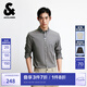 杰克·瓊斯（JACK&JONES）【七夕情人節(jié)禮物】秋季商務(wù)長袖襯衫男休閑純棉襯衣男法斗犬刺繡 E51灰色 L 180