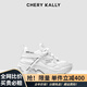 CHERY KALLY【幻空靈羽】潮牌厚底老爹鞋2025新款百搭透氣運動鞋女士休閑鞋子 珍珠白 37
