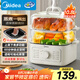 美的（Midea）電蒸鍋 電煮鍋電火鍋多功能鍋家用電鍋蒸蛋器蒸包子鍋電熱鍋10.8升三層大容量多用途鍋ZGE2323Z02