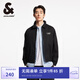 杰克·瓊斯（JACK&JONES）25年男裝春秋款外套男多色商務(wù)休閑夾克翻領(lǐng)100%純棉行政夾克短款 E40黑色 XL