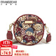 小熊依戀原創(chuàng  )可愛(ài)小圓包包女時(shí)尚單肩斜跨包撞色鏈條包