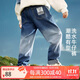 ASK JUNIOR兒童男童褲子2025秋季漸變水洗牛仔褲男大童寶寶運(yùn)動褲 藍(lán)色 160