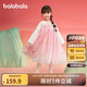 巴拉巴拉女童漢服連衣裙兒童襦裙2025春裝紅色拜年服國風(fēng)裙子208125111005