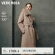 VEROMODA 毛呢大衣2024早秋新款狐貍毛領(lǐng)雙面呢純綿羊毛中長(cháng)款324327038