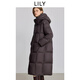 LILY2025冬新款復古連帽90鴨絨寬松休閑通勤泡芙羽絨服外套女長(cháng)款 732巧克力色 M