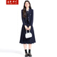 造夢(mèng)伊人長(cháng)袖短款職業(yè)女裝套裝秋冬新款學(xué)院風(fēng)時(shí)尚面試正裝通勤西服套裝 藏青色西裝+裙 M