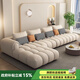 左菲尼2025年新款奶油風(fēng)布藝沙發(fā)客廳現(xiàn)代簡約中小戶型泡芙廣東佛山家具 貓抓布【乳膠版】 雙人+貴妃（2.8米）