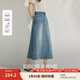 茵曼（INMAN）【萊賽爾】復(fù)古牛仔半身裙2025夏季新款高腰顯瘦a字中長牛仔裙 牛仔藍(lán)【好評返現(xiàn)】 S