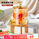 憶壺茶（YIHUTEA）冷水壺家用玻璃帶龍頭加厚大容量飲料桶耐高溫果汁桶熱水桶涼水壺 帶龍頭飲料桶+竹底座3.6L