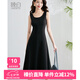 晚白【新品】2025秋款內(nèi)搭背心裙顯瘦法式A擺打底連衣裙 黑色 L