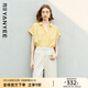 顏域黃色短袖氣質(zhì)襯衫女2025夏季新款高級感寬松顯瘦氣質(zhì)上衣女裝 黃色 S
