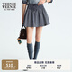 Teenie Weenie小熊女裝半身裙2025秋季新款甜美俏皮約克褶格子短裙 藏青色 M