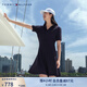 TOMMY HILFIGER【萊賽爾微彈】夏季女休閑通勤V領顯瘦針織POLO連衣裙42535 藏青色DW5 M