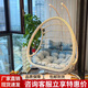 紫葉（ziye）雙人吊椅陽臺室內(nèi)秋千客廳網(wǎng)紅吊藍吊蘭椅家用搖籃椅吊籃藤椅雙桿