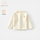 班喜迪女童長(cháng)袖t恤秋冬裝新款洋氣加絨加厚兒童打底衫冬季寶寶內搭上衣 米色 90