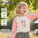 巴帝巴帝秋冬款嬰幼兒童純棉t恤長(cháng)袖男女寶寶打底衫 粉紅 粉紅小兔 100