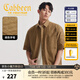 卡賓（CABBEEN）【字母印花】男裝格子短袖襯衫寬松休閑夏季半袖外套高級襯衣 土黃色73 L /175/50