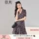 香影碎花雪紡連衣裙女2025夏裝新款甜美可愛短袖高腰小個(gè)子a字裙 粉紅 L 165/88A/110-125斤