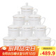 陶相惠茶杯陶瓷帶蓋骨瓷金邊辦公杯會(huì )議杯帶碟喝茶水杯開(kāi)會(huì )杯子10只套裝