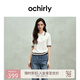 歐時(shí)力OCHIRLY 天絲亞麻polo領(lǐng)條紋短袖針織衫女上衣2025夏新款 米白 S