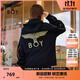 BOY LONDON【黃金法則】秋季男女同款外套刺繡連帽開衫衛(wèi)衣N06901 黑色 XL