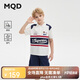 馬騎頓（MQD）童裝男大童24夏新款學(xué)院風(fēng)休閑polo短袖套裝