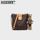 Reessy奢侈品牌包包女包2026新款水桶包斜挎女包大容量小眾高級感單肩包 咖色