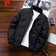 皮爾卡丹（pierre cardin）2025新款羽絨服男秋冬季加厚棒球服冬裝夾克立領(lǐng)潮牌短款鴨絨外套 黑色【鴨絨】 2XL