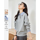 梵希蔓襯衫領(lǐng)拼接假兩件衛衣女春學(xué)院風(fēng)寬松長(cháng)袖上衣外套 花灰色 L