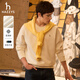 哈吉斯（HAZZYS）男裝 秋款休閑衣服男上衣棉彈長袖套頭衛(wèi)衣男ABTZE0CCX32 米黃色OW XL （180/100A 50）