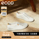 愛步（ECCO）板鞋女 小白鞋牛皮休閑鞋女鞋舒適防滑系帶平底鞋 柔酷7號(hào)430003 白色43000301007 37 （偏小，建議選大一碼）