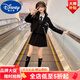 迪士尼（Disney）童裝女童套裝秋裝jk2025新款學(xué)院風(fēng)西裝襯衣百褶裙兒童女孩小西服 熱售黑色五件套（外套+裙子+襯衫+領(lǐng)帶+鏈條） 130 身高120-130cm年齡7-8歲