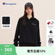 Champion冠軍加絨連帽衛衣女新款休閑時(shí)尚刺繡長(cháng)袖上衣 黑色 XL 