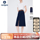 Navigare意大利小帆船女士A型牛仔裙收腰開(kāi)叉半身裙2322844501 藍 XL 