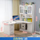 溫鑫福實(shí)木書(shū)桌書(shū)架組合轉角臺式電腦桌書(shū)桌書(shū)柜一體兒童臥室拐角放書(shū)桌 白色120*80上帶門(mén)主機款